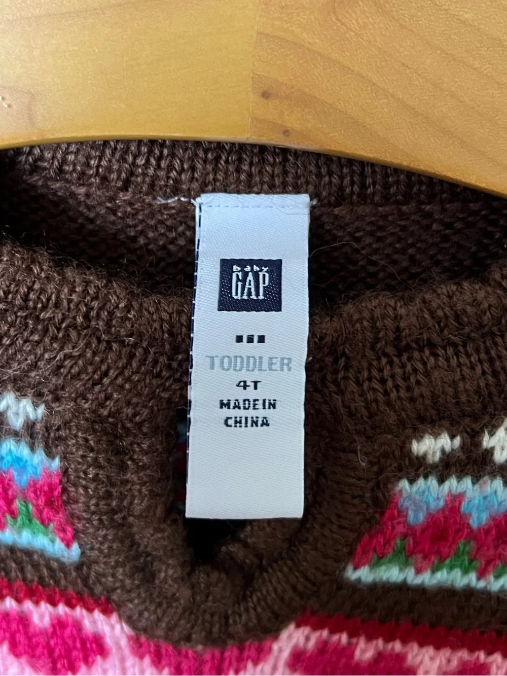 4T Gap Knit Brown Sweater Wool Blend
